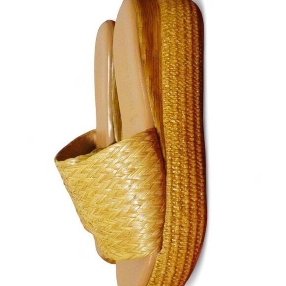 Simona Rossi Cottagecore Woven Straw Platform Sandals